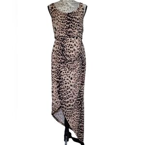 INC International Concepts Heritage Maxis Soft Cheetah Print Wrap Dress XS